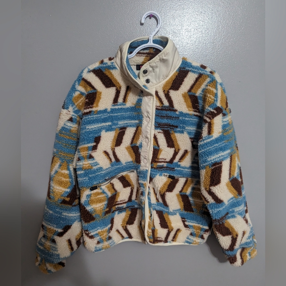 Panhandle Women's Abstract Print Sherpa Sweater Jacket